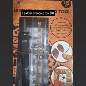 Plaid Leather Branding Tool Set - Black with Gold Tips